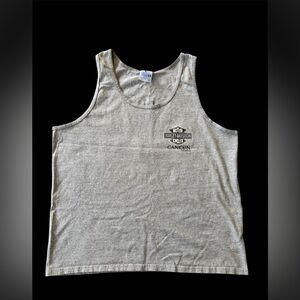 Vintage Harley Davidson Cancun Mexico Tank Top Mens XL Gray Biker Y2K